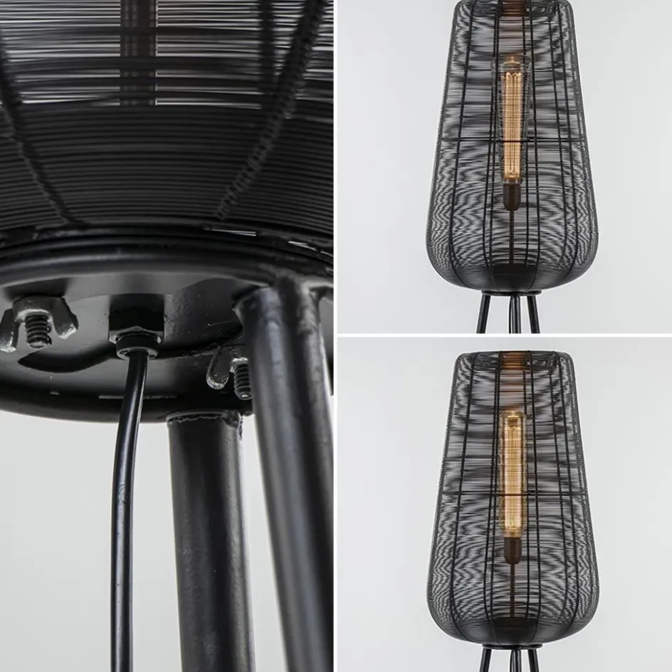 Vloerlamp Adeta driepoot draad zwart>Straluma