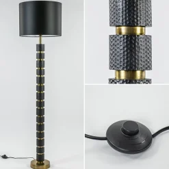 Vloerlamp Azoyu zwart/brons exclusief kap><noscript><img width=