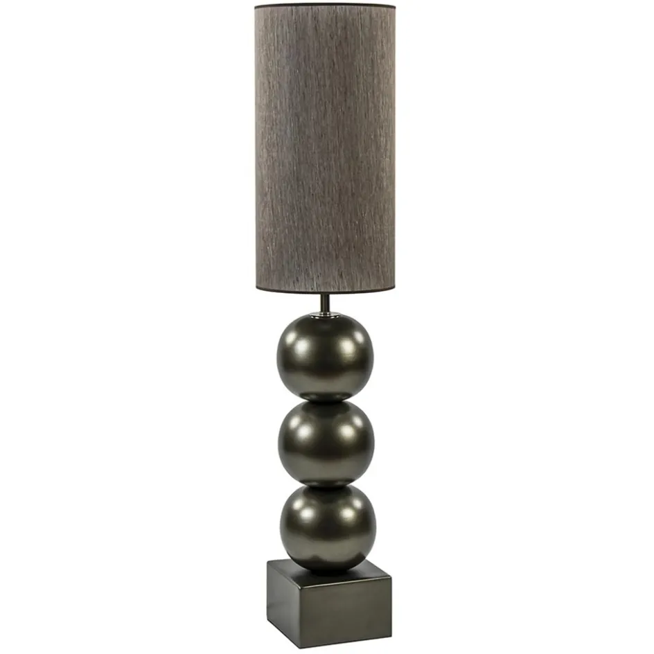 Vloerlamp bruin met cilinder kap bruin>Straluma Online