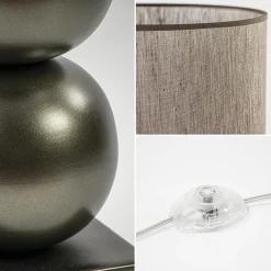 Vloerlamp bruin met cilinder kap bruin><noscript><img width=