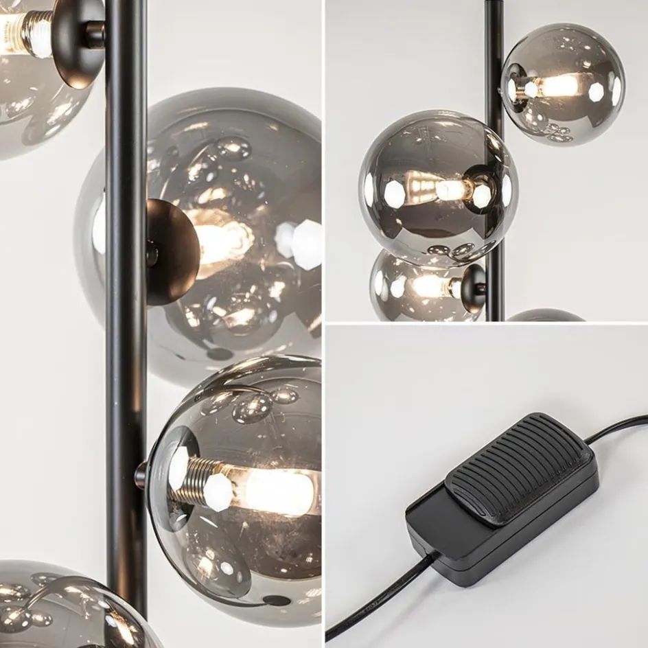 Vloerlamp Calcio 6l zwart + smoke glas>Straluma Clearance