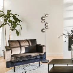 Vloerlamp Calcio 6l zwart + smoke glas><noscript><img width=