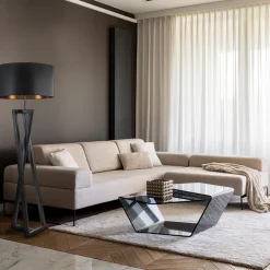 Vloerlamp Calitri zwart EXCL. KAP><noscript><img width=