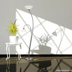 Vloerlamp Capri staal/glas met leeslamp><noscript><img width=
