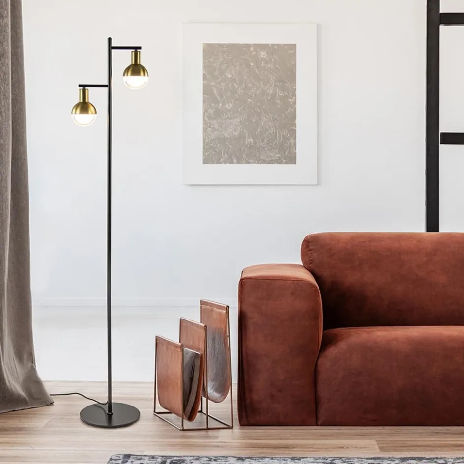 Vloerlamp Drop 2 zwart/matgoud>Straluma Best