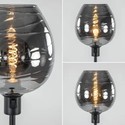 Vloerlamp Fantasy op stang zwart + smoke glas><noscript><img width=