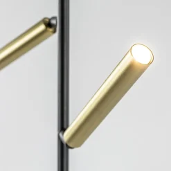 Vloerlamp Flute 2l zwart/matgoud pushdim></noscript>Straluma Hot