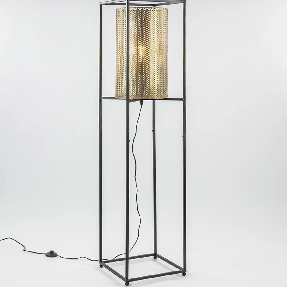 Vloerlamp Frame zwart/goud>Straluma Best