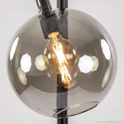 Vloerlamp Globe 1L zwart/smoke glas 25cm><noscript><img width=