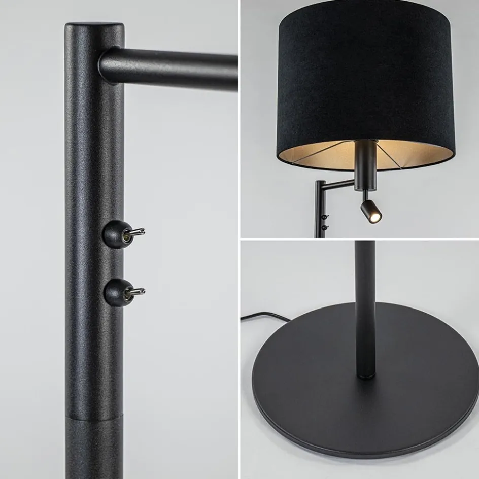 Vloerlamp Havana + leesspot zwart z/kap>Straluma Online