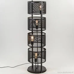 Vloerlamp 4L cilinder gaas zwart>Straluma Sale