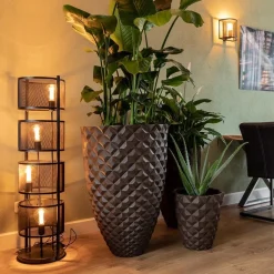 Vloerlamp 4L cilinder gaas zwart></noscript>Straluma Sale