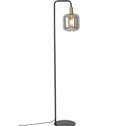 Vloerlamp Lekar zwart met smoke glas>Straluma