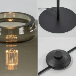 Vloerlamp Lett zwart/smoke glas></noscript>Straluma Online