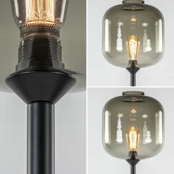 Vloerlamp Lett zwart/smoke glas></noscript>Straluma Online