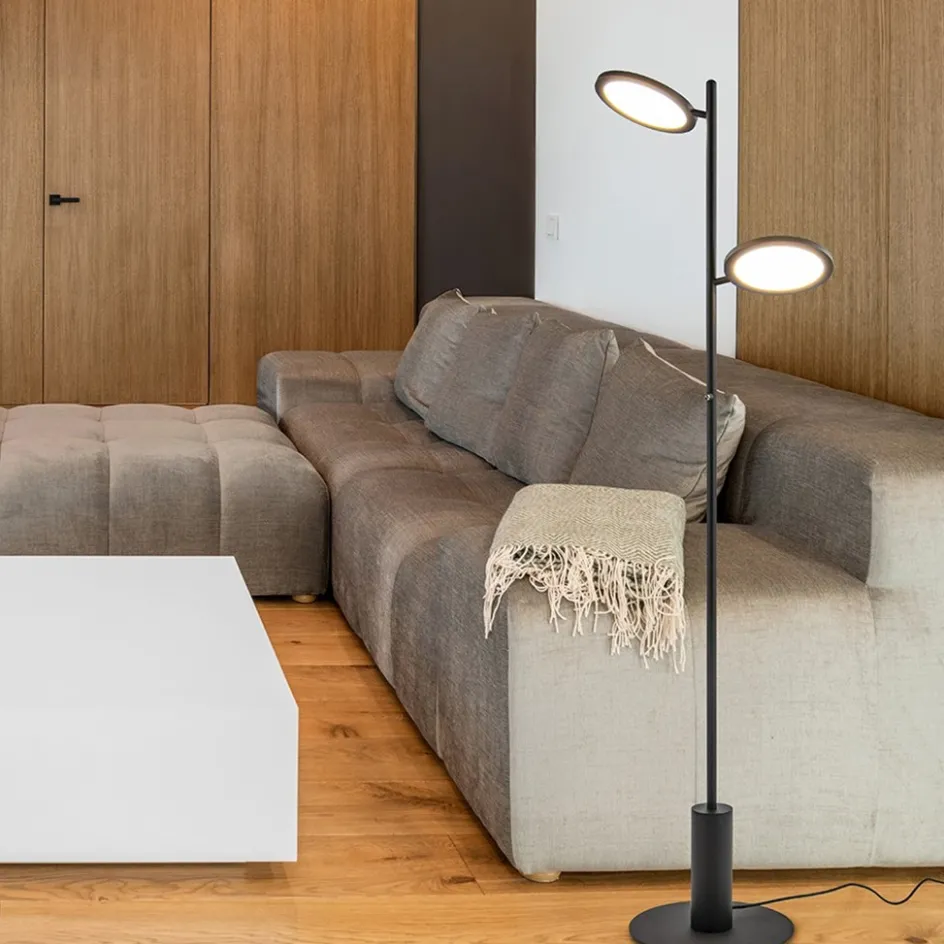 Vloerlamp 2-lichts zwart inclusief 3-standen dimbaar LED>Straluma Best