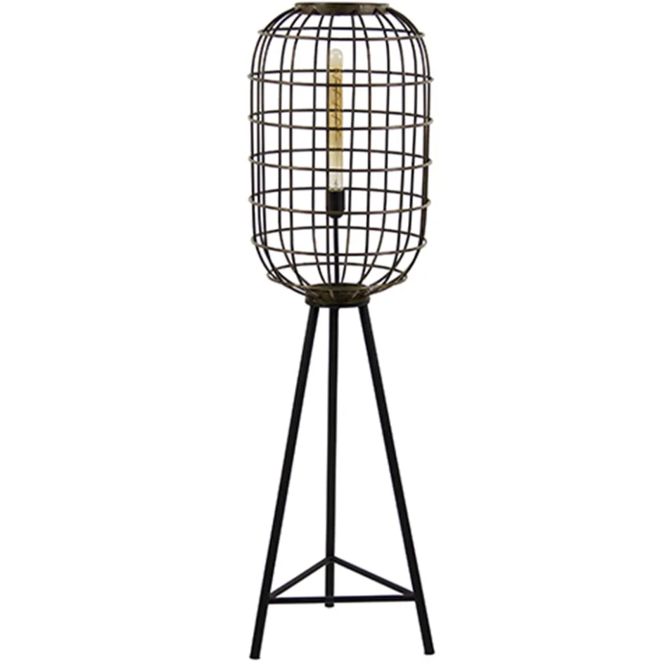 Vloerlamp oud-brons zwart kooi>Straluma Sale