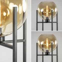Vloerlamp zwart + amber glazen bol></noscript>Straluma Outlet