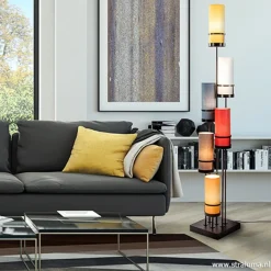Vloerlamp zwart 6L multicolor rood></noscript>Straluma Outlet