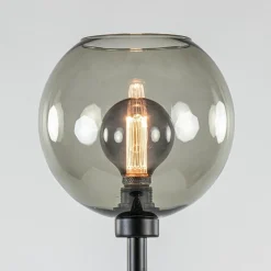 Vloerlamp zwart met smoke glazen kap><noscript><img width=