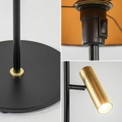 Vloerlamp zwart/goud met kap brons/goud></noscript>Straluma New