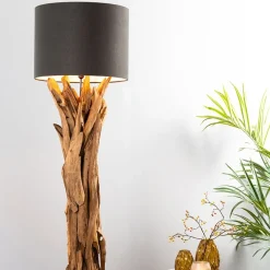 Vloerlamp/lampvoet Margret hout naturel excl kap></noscript>Straluma Discount