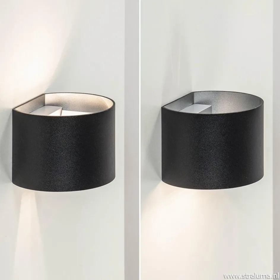 Wandlamp afgerond zwart/grijs stelklep g9>Straluma Online