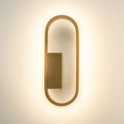 Wandlamp Anello ovaal matgoud 2700k dim.></noscript>Straluma Hot