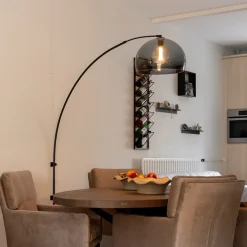 Wandlamp boog met smoke plexibol kap><noscript><img width=