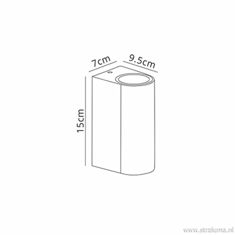 Wandlamp buiten up+down wit IP54>Straluma New