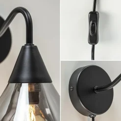 Wandlamp Cambio zwart + smoke glas></noscript>Straluma Hot