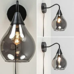 Wandlamp Cambio zwart + smoke glas></noscript>Straluma Hot