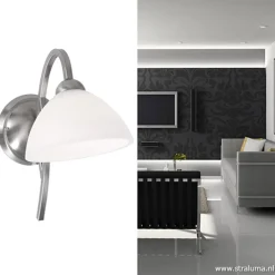 Wandlamp Capri staal/glas slaapkamer><noscript><img width=