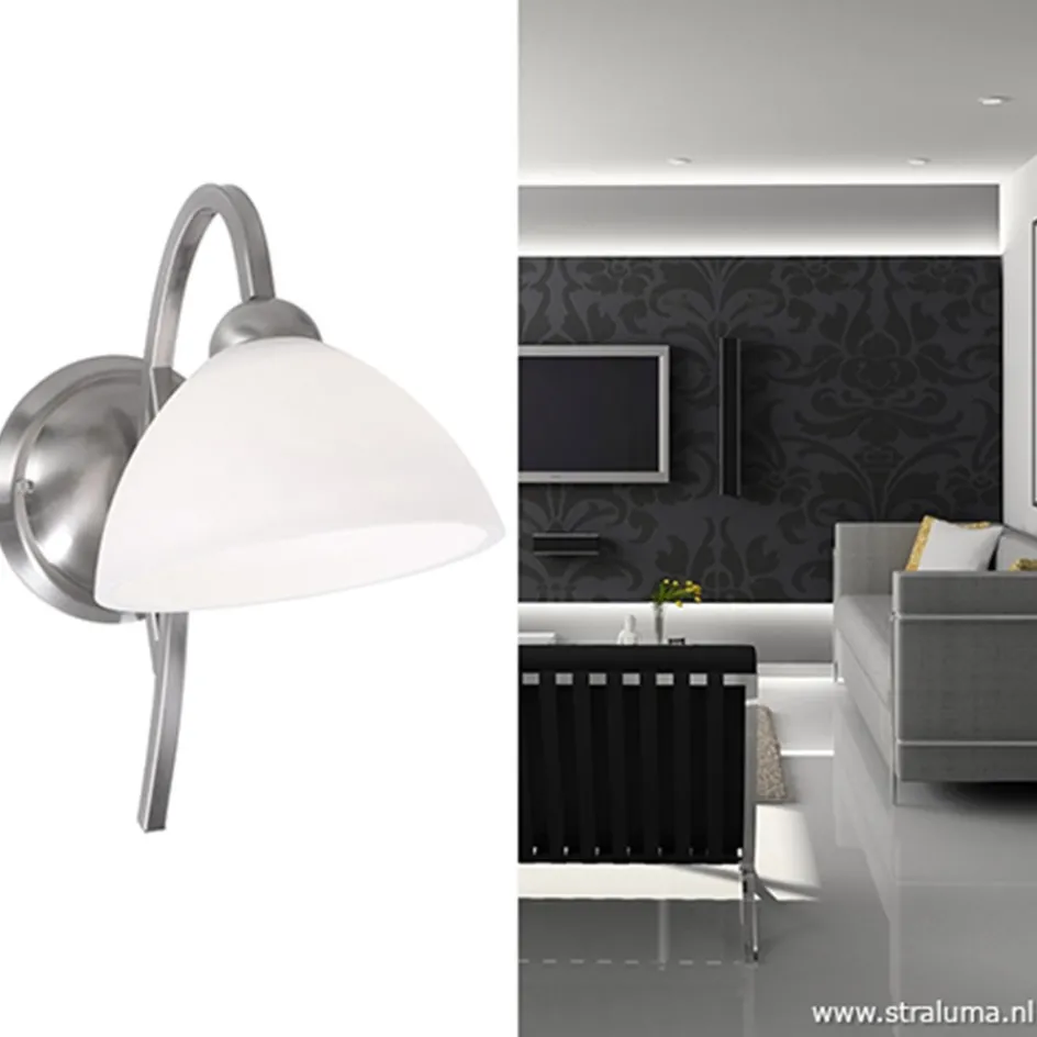 Wandlamp Capri staal/glas slaapkamer>Straluma Sale