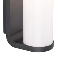 Wandlamp cilinder buiten grijs IP44 inclusief LED><noscript><img width=