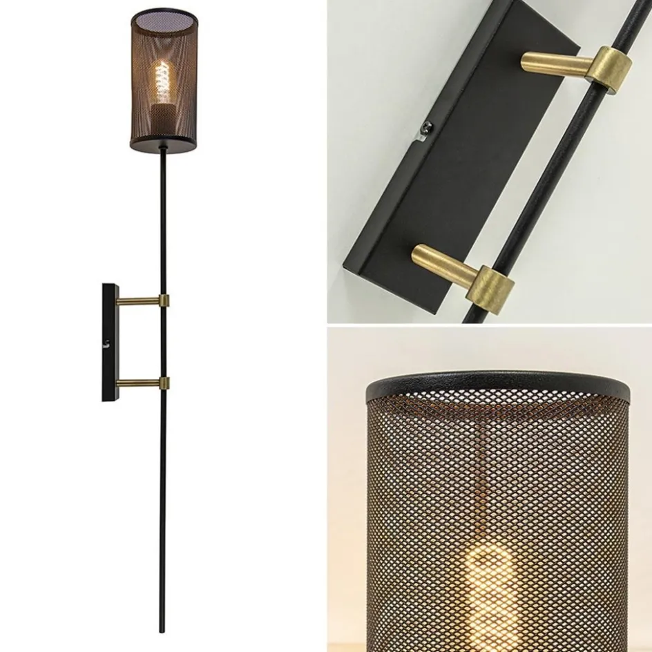 Wandlamp cilinder zwart/goud XL>Straluma Best