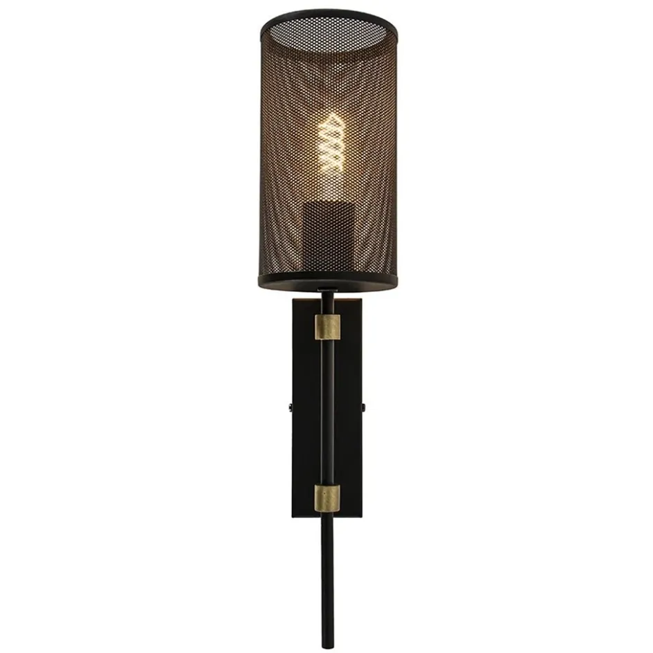 Wandlamp cilinder zwart/goud S>Straluma Hot