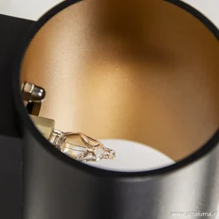 Wandlamp cilinder zwart/goud><noscript><img width=