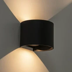 Wandlamp Davos afgerond zwart IP54 2700k><noscript><img width=