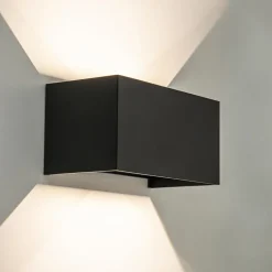Wandlamp Davos 20cm zwart IP54 2700k>Straluma Online