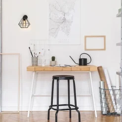 Wandlamp draadkorf zwart><noscript><img width=