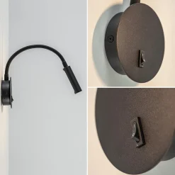 Wandlamp Flex zwart met schakelaar><noscript><img width=