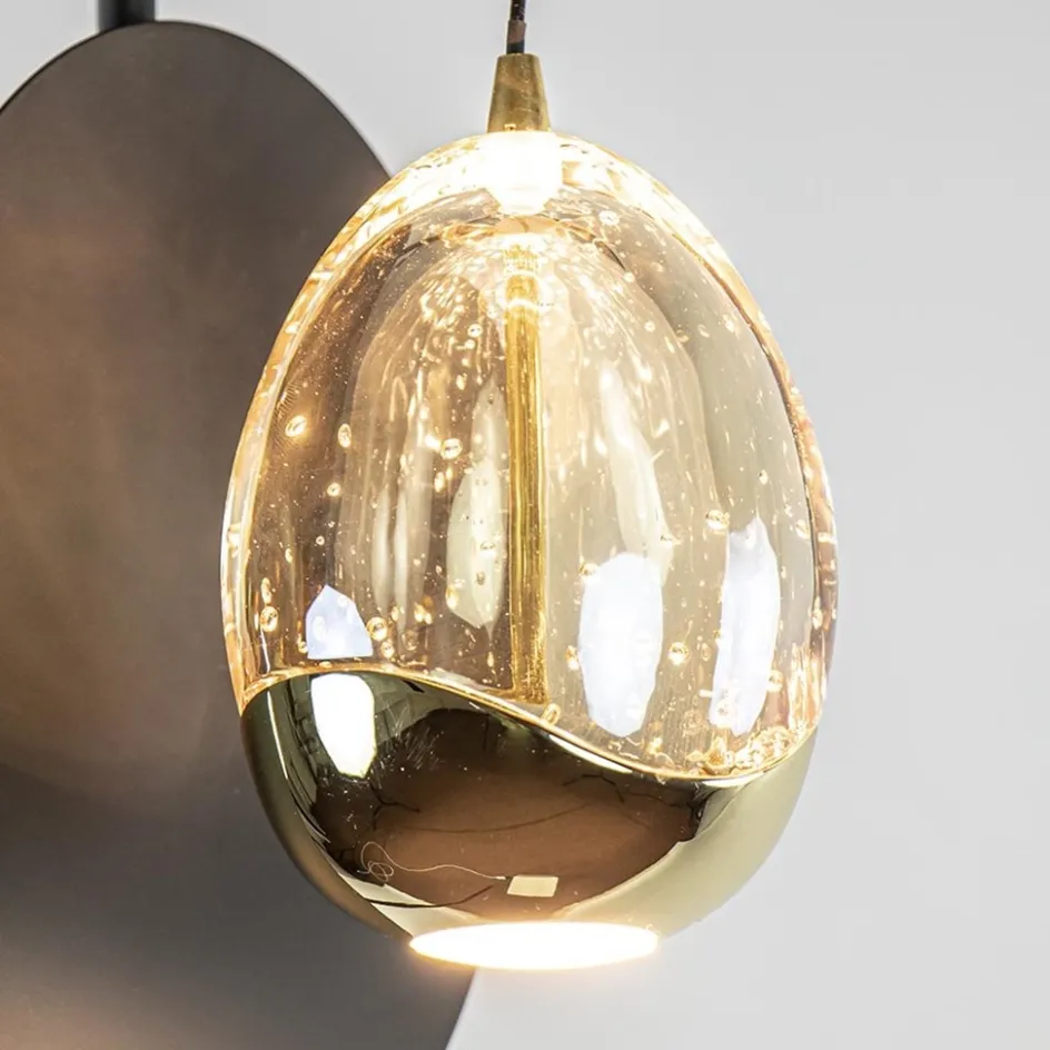 Wandlamp Golden Egg zwart/goud>Straluma