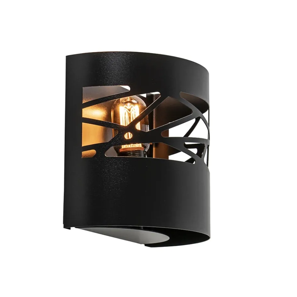 Wandlamp halve cilinder mat zwart>Straluma New