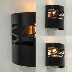 Wandlamp halve cilinder mat zwart><noscript><img width=