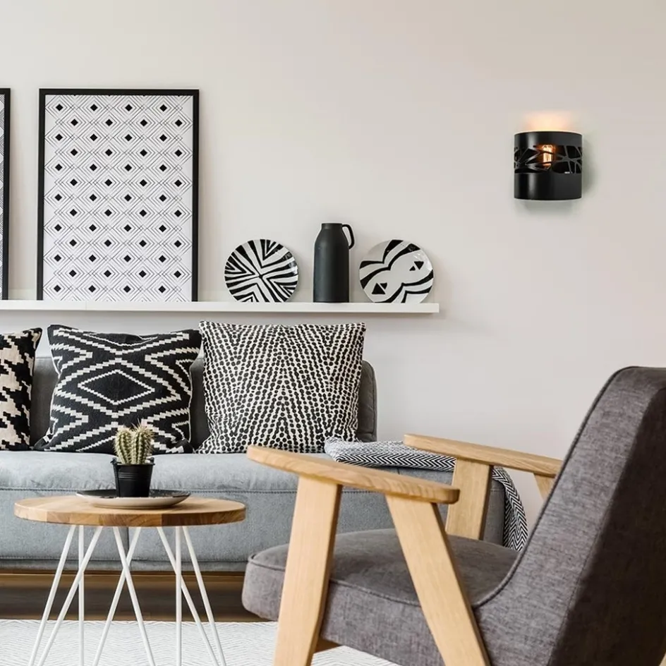 Wandlamp halve cilinder mat zwart>Straluma New