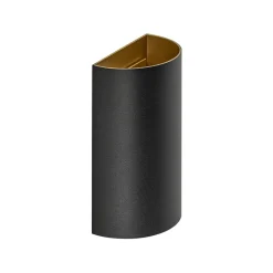 Wandlamp Hera afgerond zwart/matgoud 2xgu10>Straluma Best