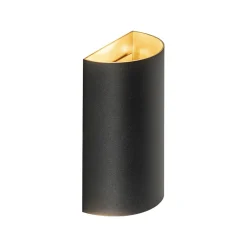 Wandlamp Hera afgerond zwart/matgoud 2xgu10>Straluma Best