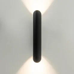 Wandlamp koker smal up+down zwart>Straluma Outlet