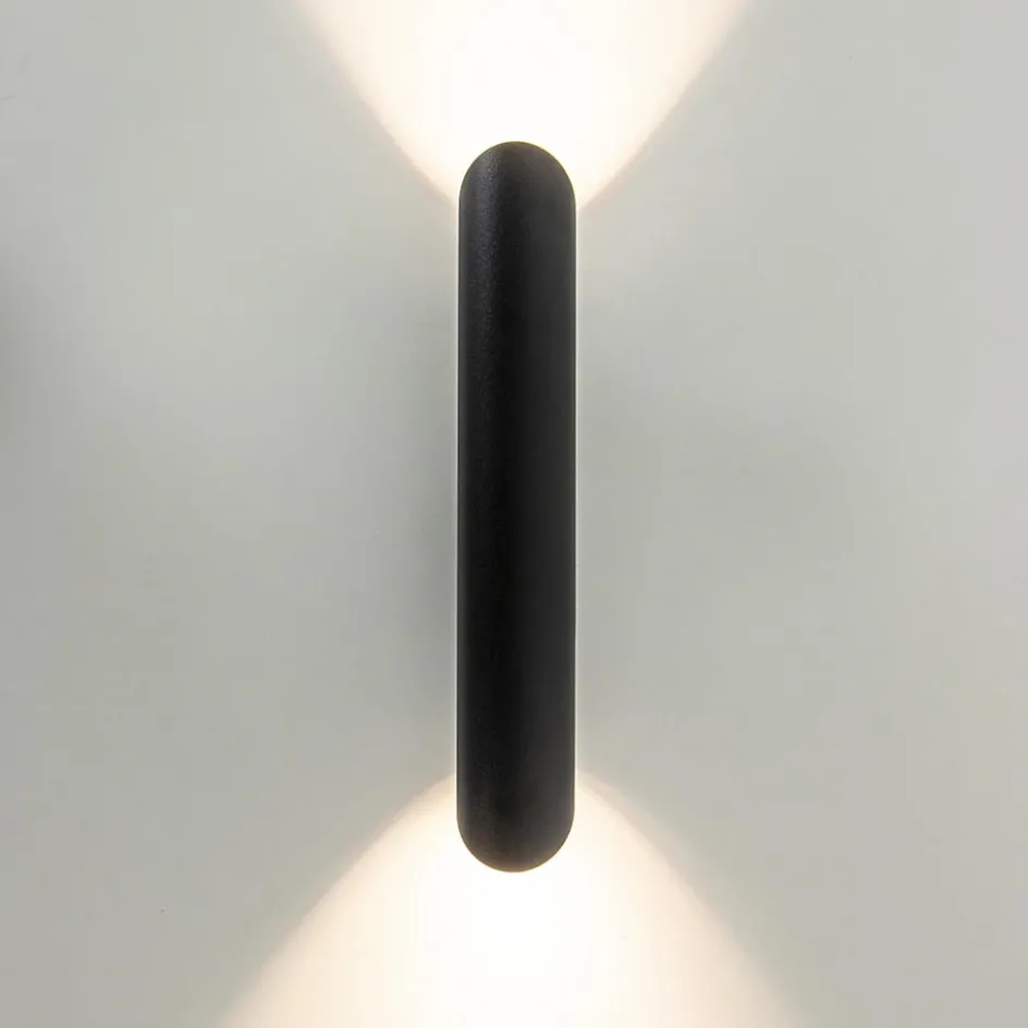 Wandlamp koker smal up+down zwart>Straluma Outlet